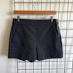 Zara Black high waisted Tailored Zip-Detail Shorts